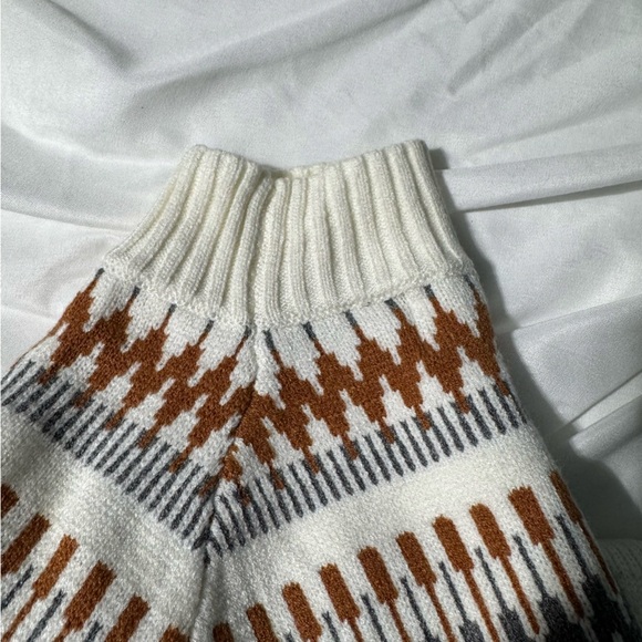 Pink Martini Cowl Neck Sweater Cream Brown and Grey Size Large - Picture 7 of 15